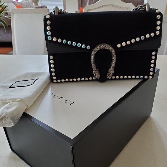 Gucci Handbags - Gucci dionysus suede crystal medium shoulderbag